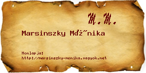 Marsinszky Mónika névjegykártya